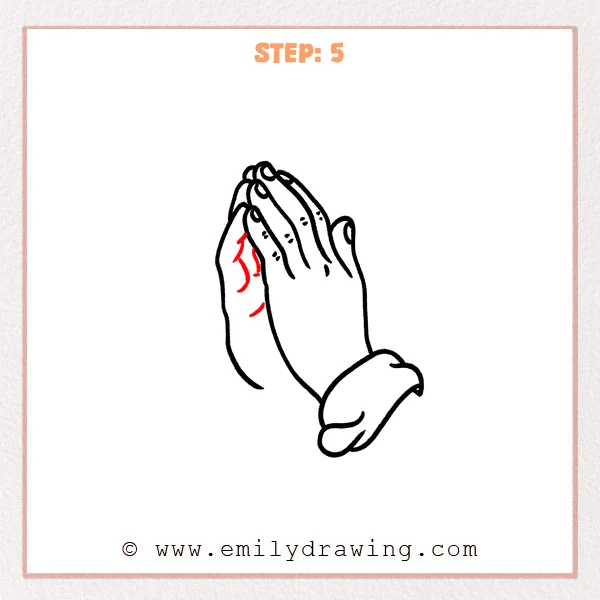 how to draw a praying hands - Step 5